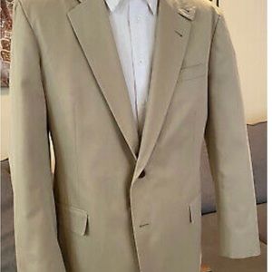 Brooks Brothers Mens Regent Beige Crespi Cotton 2 Btn Blazer Sz 48R